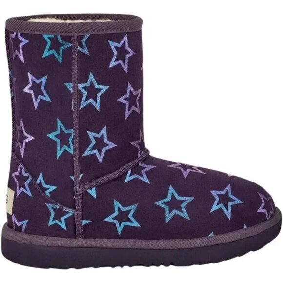 NEW UGG Kids Classic II Iridescent Stars Boot Nightshade SIZE 6/100%AUTHENTIC - Picture 1 of 5
